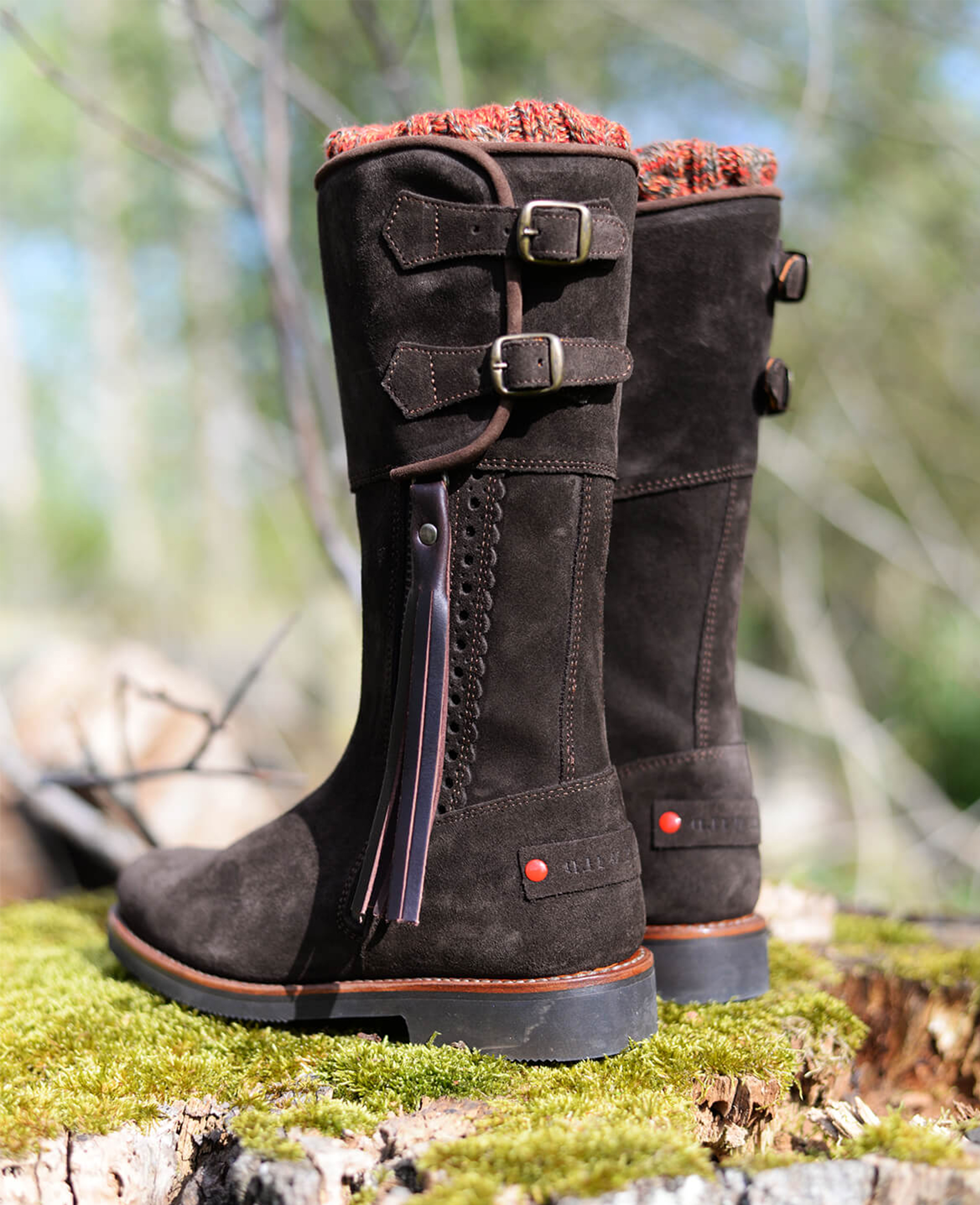 Suede Biker Boots, Chocolate | Really Wild Clothing