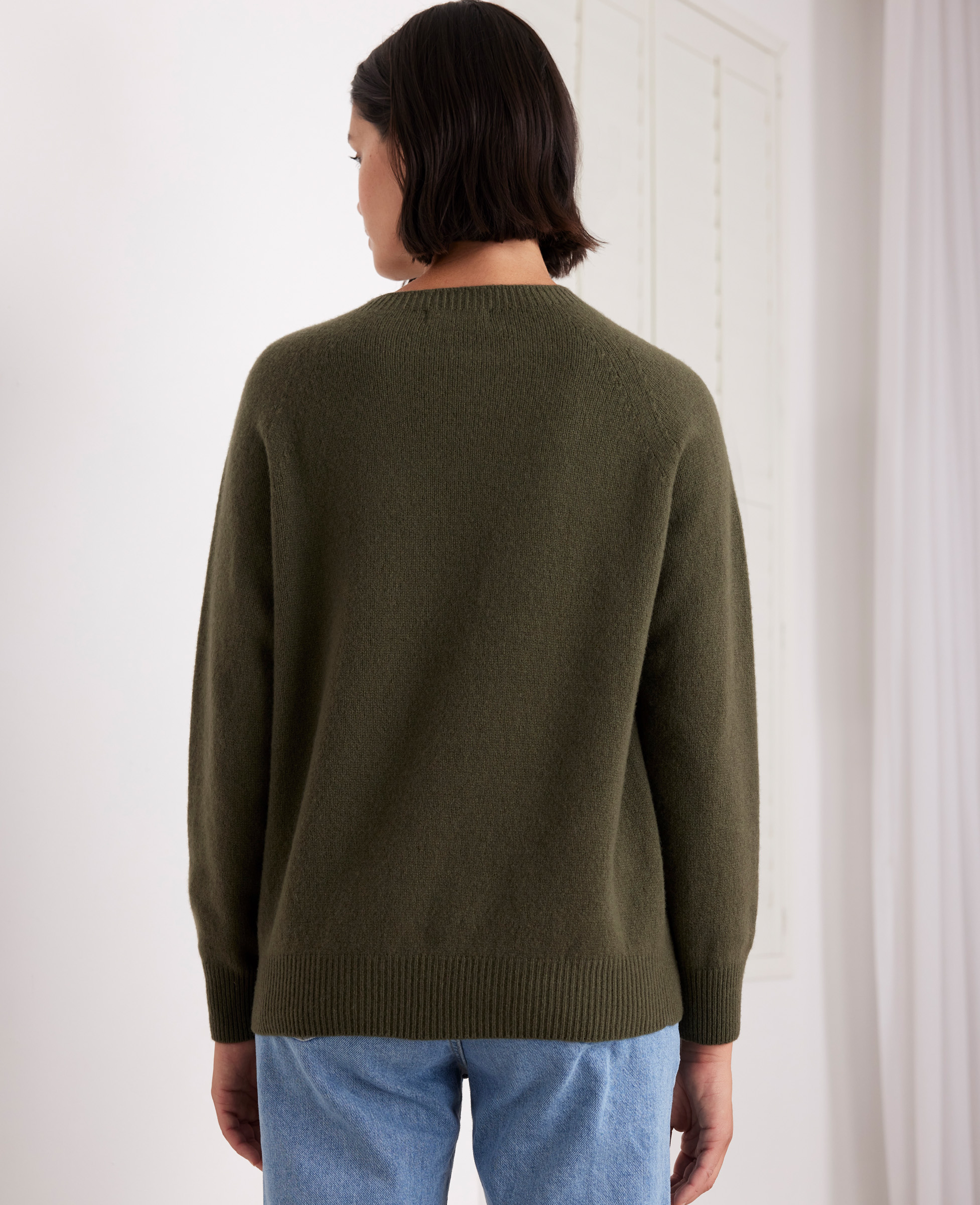 Crew Neck Cashmere and Wool Blend Jumper