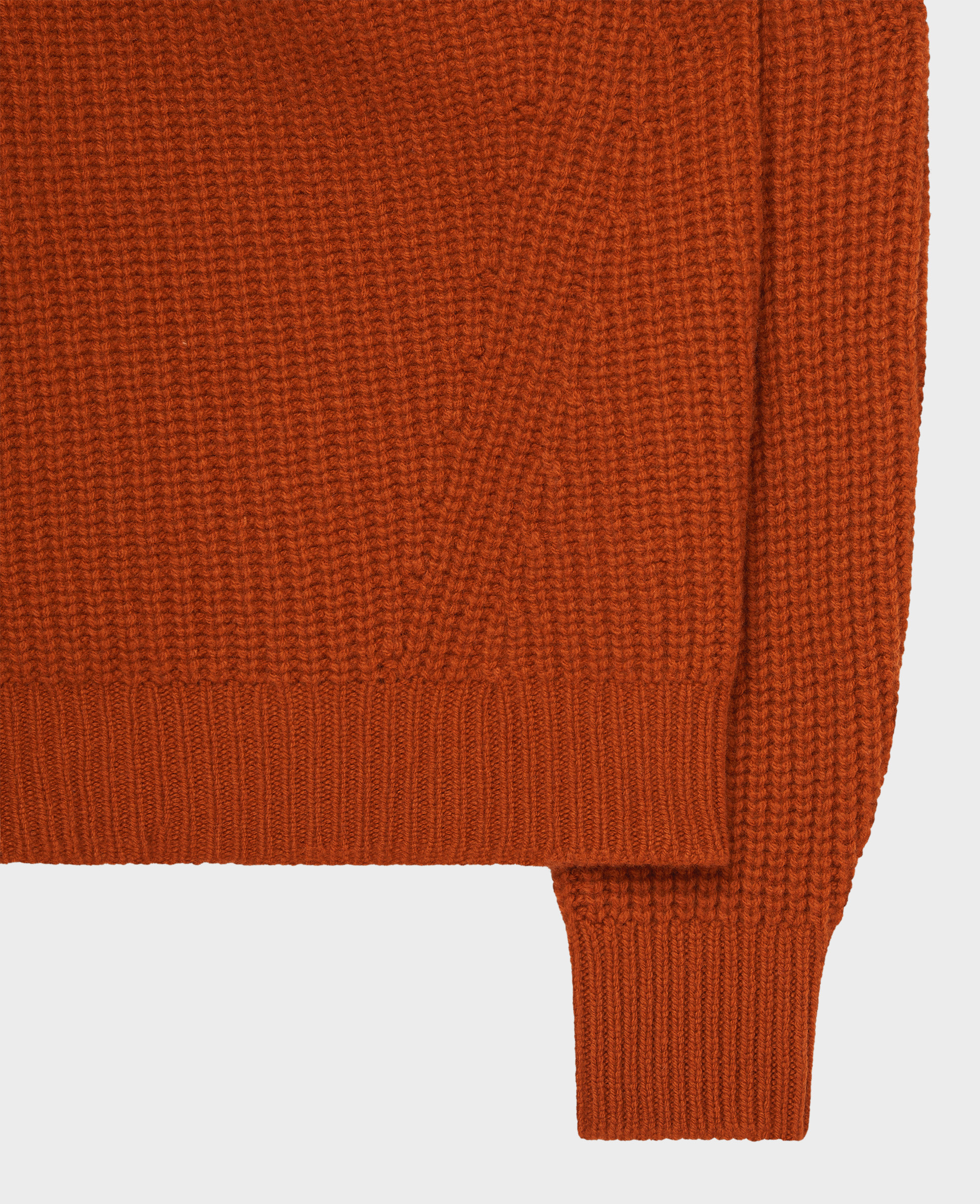 Ribbed Crew Neck Cashmere and Wool Blend Jumper