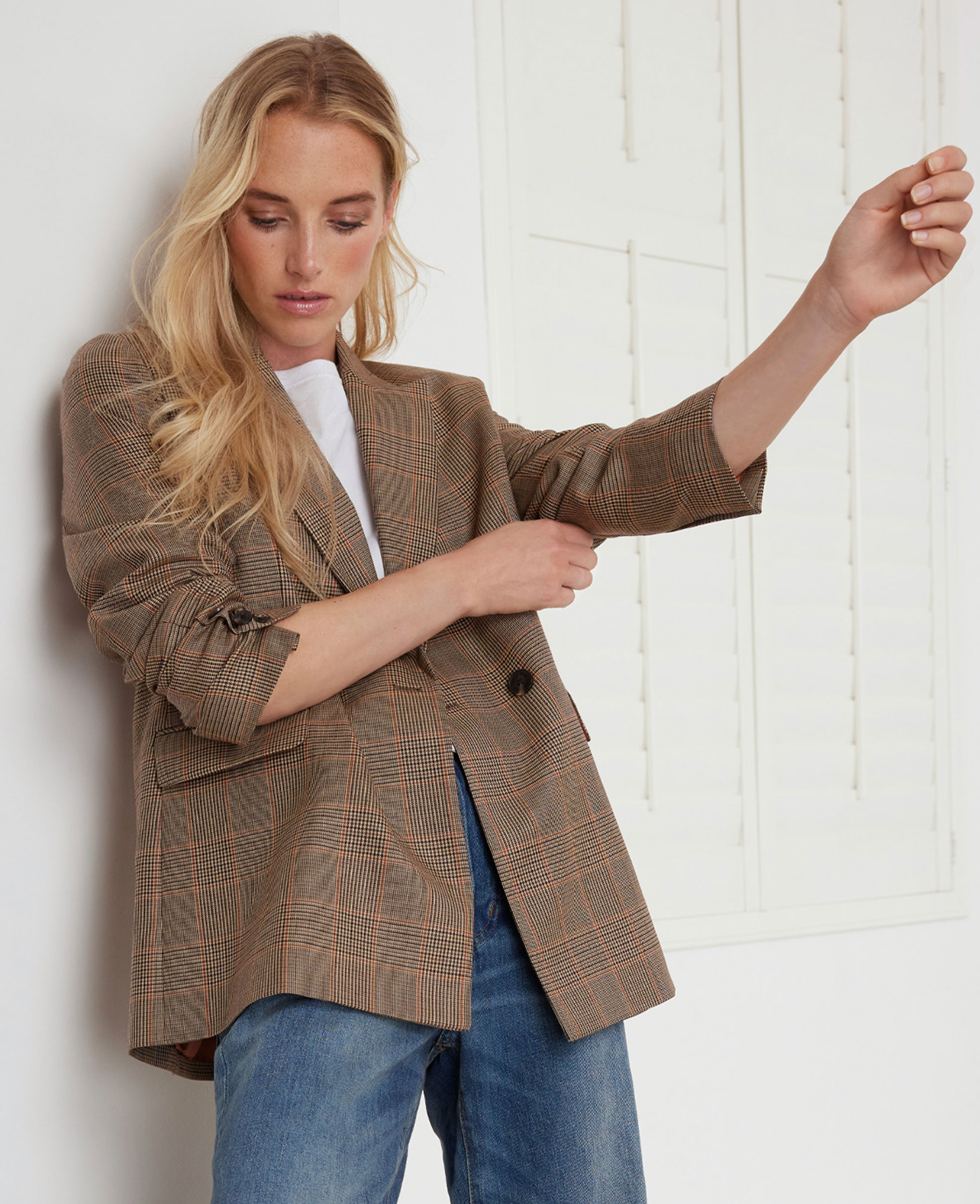 Really Wild Check Double-Breasted Wool Jacket Main Image
