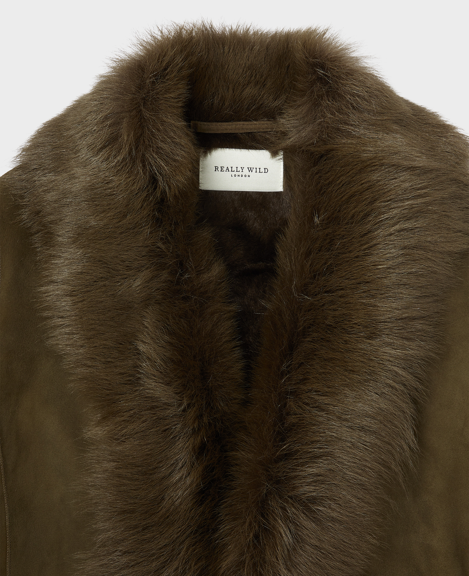 Shearling Fur Trim Coat