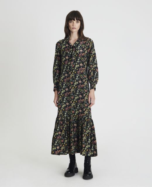 Really Wild
                            Low Tie Neck Dress In Liberty Fabric  Main Image