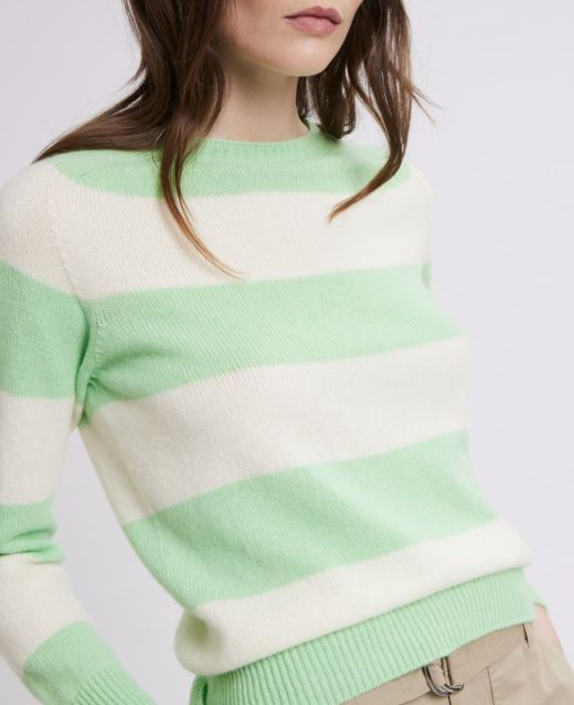 Really Wild Cashmere Mix Stripe Crew Neck Jumper Different Angle 1