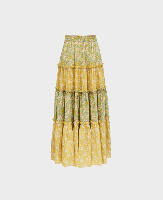 Really Wild Contrast Panel Tiered Skirt Main Image