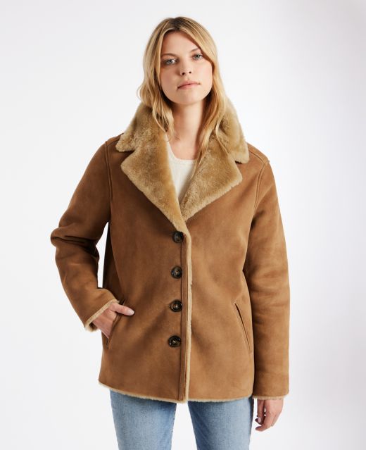 Really Wild  Sheepskin Short Fur Jacket Different Angle 1