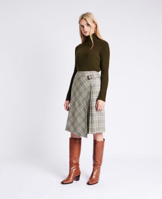 Really Wild Wrap Pleated Tweed Skirt Main Image