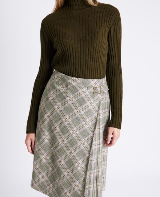 Really Wild Wrap Pleated Tweed Skirt Different Angle 1
