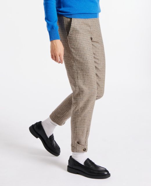 Really Wild
                            Fitted Tweed Trousers with Tab Main Image