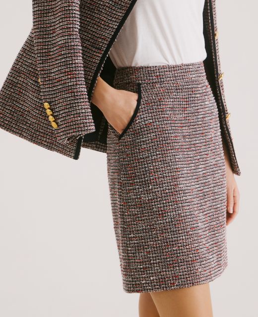 Really Wild
                            Cotton Blend Tweed A-Line Skirt Main Image