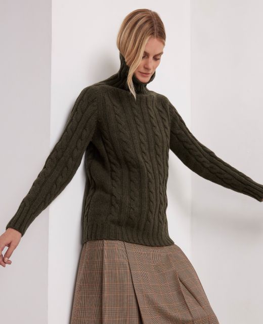 Really Wild
                            Chunky Cable Knit Roll Neck Wool Jumper Main Image