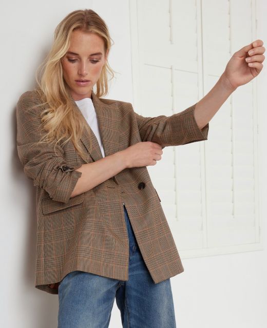 Really Wild
                            Check Double-Breasted Wool Jacket Main Image