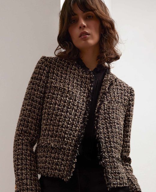 Really Wild
                            Cropped Wool Blend Boucle Jacket Main Image