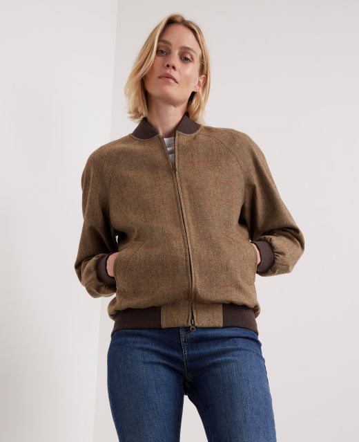 Really Wild Tweed Cashmere and Lambswool Bomber Jacket Main Image