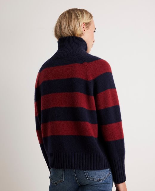 Really Wild Cashmere Stripe Roll Neck Jumper Different Angle 1