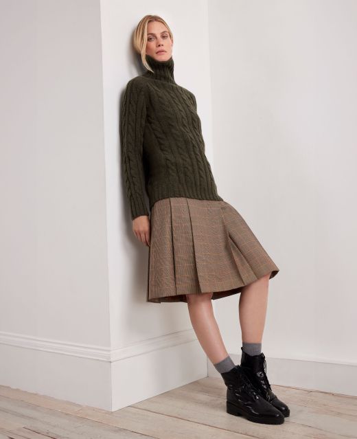 Really Wild Pleated Wool Midi Skirt Main Image