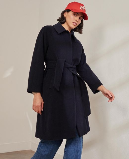 Really Wild
                            Belted Wool Blend Coat Main Image