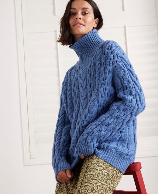 Really Wild
                            Cashmere Mix Turtle Neck Cable Jumper Main Image