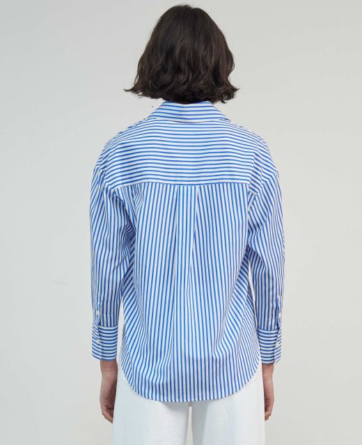 Really Wild Relaxed Silk Cotton Stripe Shirt Different Angle 1