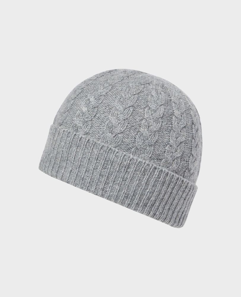 Cashmere Cable Hat Grey Silver | Really wild clothing | Accessories | Front image 