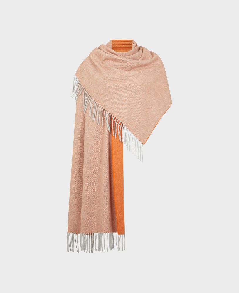 Wool and Cashmere Blend Scarf, Orange | Really Wild | Packshot One