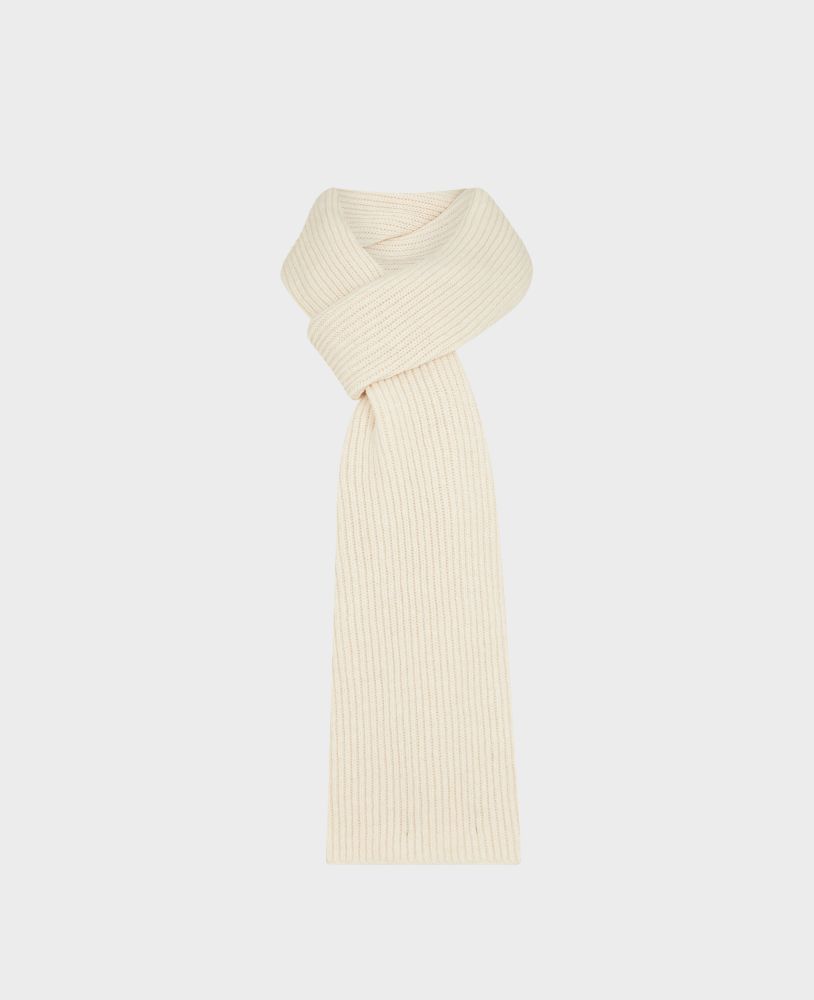 Extra Fine Lambswool Ribbed Scarf, Almond | Really Wild | Flatshot One