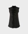 Reversible Shearling Fur Waistcoat in Black | Really Wild Clothing | Waistcoat | Front image leather side 