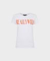 Really Wild Logo T-shirt | Really Wild Clothing | Front image of white t-shirt with orange writing