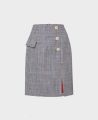 Short Check Skirt in Navy Red Check | Really Wild Clothing | Skirts | Front image 