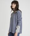 Relaxed Cashmere Mix Crew Neck Jumper Grey | Really wild clothing | Knitwear | Model detail