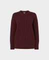 Cashmere Mix Ribbed Crew Neck Jumper in Burgundy | Really wild Clothing | Knitwear | Front Cut Out Image