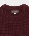 Cashmere Mix Ribbed Crew Neck Jumper in Burgundy | Really wild Clothing | Knitwear | Collar Detail 