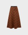Full Circle Skirt Rust Brown | Really wild clothing | Skirts | Front cut out image 