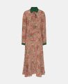 Liberty Print Silk Collared Tie Neck Dress, Ivy/Red Paisley | Dresses | Really Wild | Flat Shot