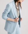 Elizabeth Longline Jacket, Opal Blue | Really Wild Clothing | Model Edit
