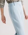Wide Leg Trousers, Opal Blue | Really Wild Clothing |  Model Detail