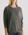 Organic Cotton Sweatshirt, Grey | Really Wild Clothing | Front Model Image Detail Shot