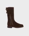 Biker Boots in Chocolate Suede | Really Wild Clothing | Footwear | Side image 