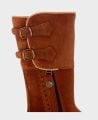 Biker Boots in Whisky Suede  | Really Wild Clothing | Footwear | Side image to show buckles 