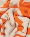 RW Logo Lambswool Scarf in Linen Orange| Really Wild Clothing | Accessories | Detail of creased