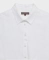 Linen Classic Long Sleeve Shirt, White | Really Wild Clothing | Collar and Buttons Detail