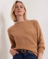 Crew Neck Cashmere and Wool Blend Jumper, Camel | Really Wild | Model Front