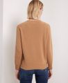 Crew Neck Cashmere and Wool Blend Jumper, Camel | Really Wild | Model Back