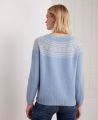 Extrafine Lambswool Fair Isle Jumper, Glacial Blue Fair Isle | Really Wild | Model Image Two