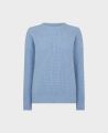Ribbed Crew Neck Cashmere and Wool Blend Jumper, Soft Blue | Really Wild | Flatshot One


