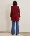 Double Breasted Wool Pea Coat, Russet Red | Really Wild | Model Back