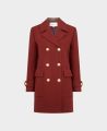 Double Breasted Wool Pea Coat, Russet Red | Really Wild | Flatshot One