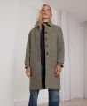 Brompton Tweed Herringbone Wool Coat, Green Hazel | Really Wild | Model Front