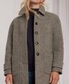 Brompton Tweed Herringbone Wool Coat, Green Hazel | Really Wild | Model Image 