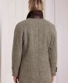 Brompton Tweed Herringbone Wool Coat, Green Hazel | Really Wild |Back