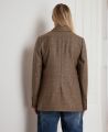 Check Double Breasted Wool Jacket, Sienna Brown Prince of Wales | Really Wild | Model Back
